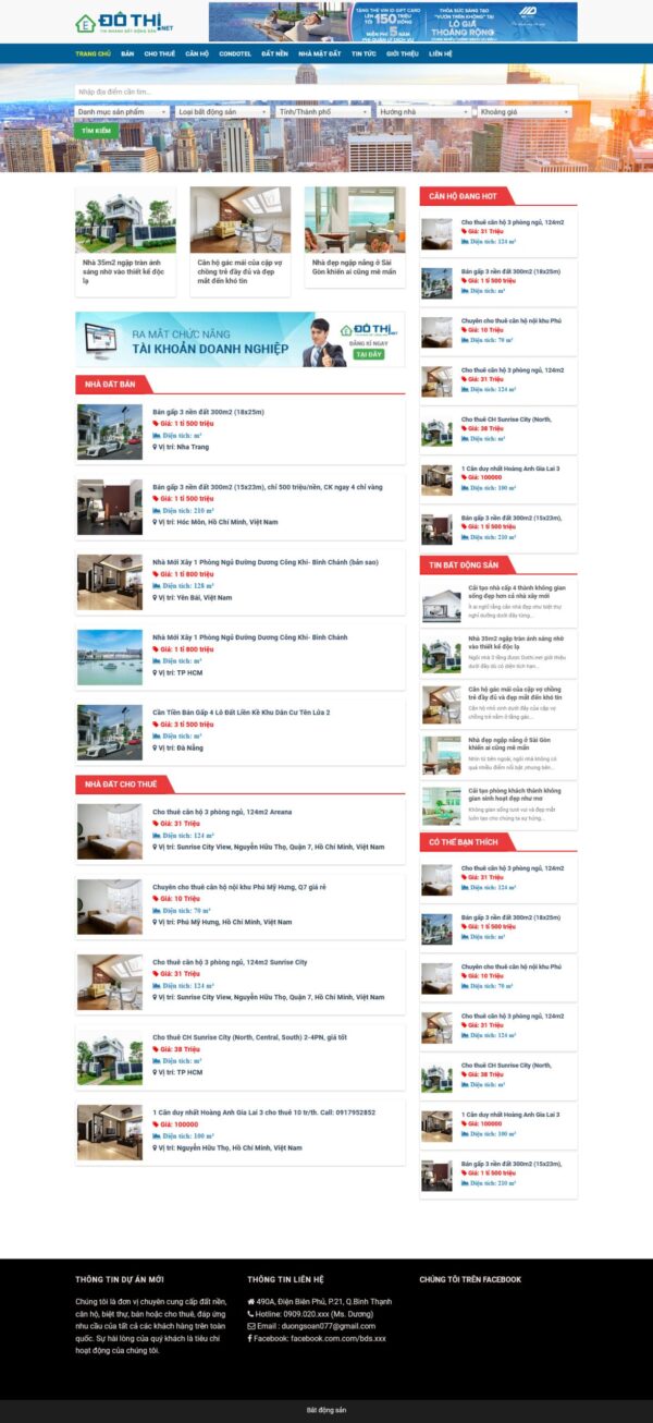 thiết kế web công ty bds