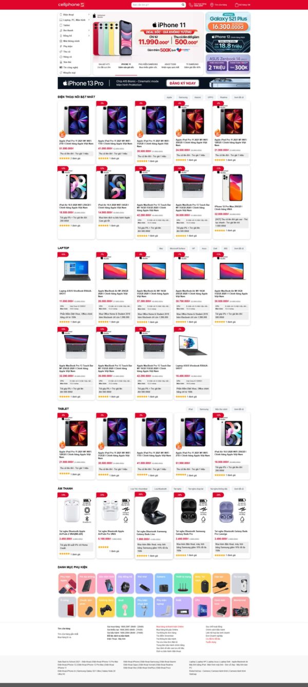 Website bán điện thoại